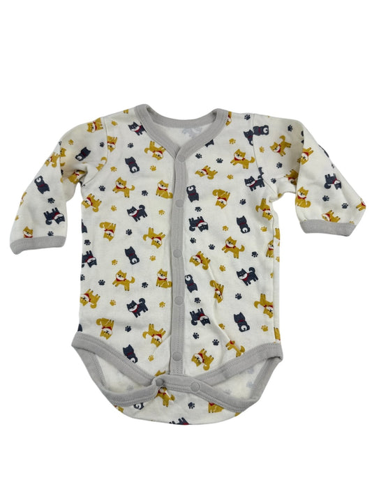 Shiba Inu Print Long Sleeve Bodysuit Size 12-18M