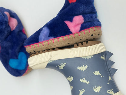 Hatley Heart Print Slipper Boots US8/9