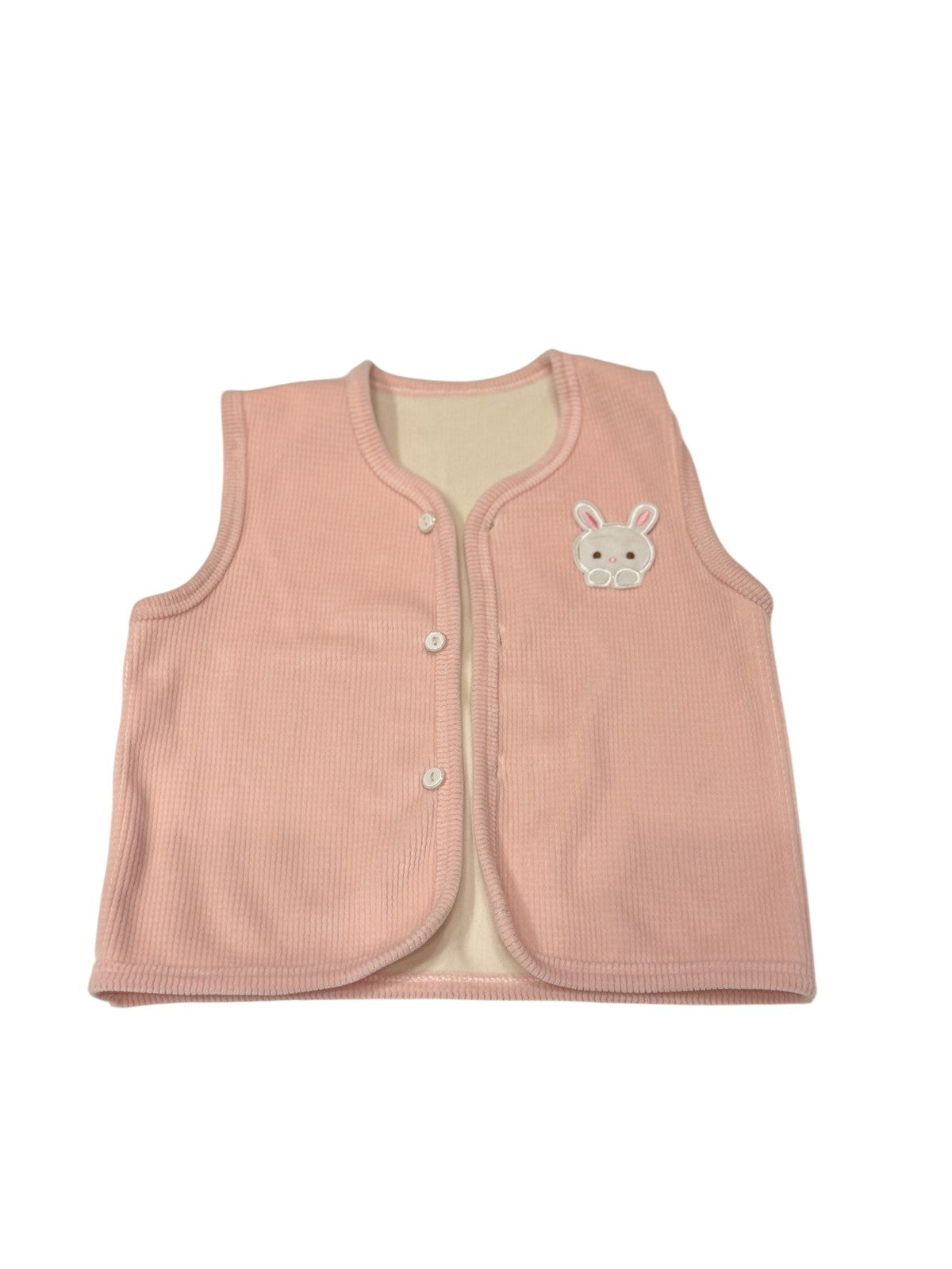 Pink Bunny Ribbed Vest Unknown Size 4/5Y