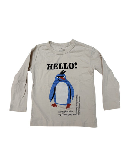 H&M Penguin Graphic T-Shirt Size 5T/6