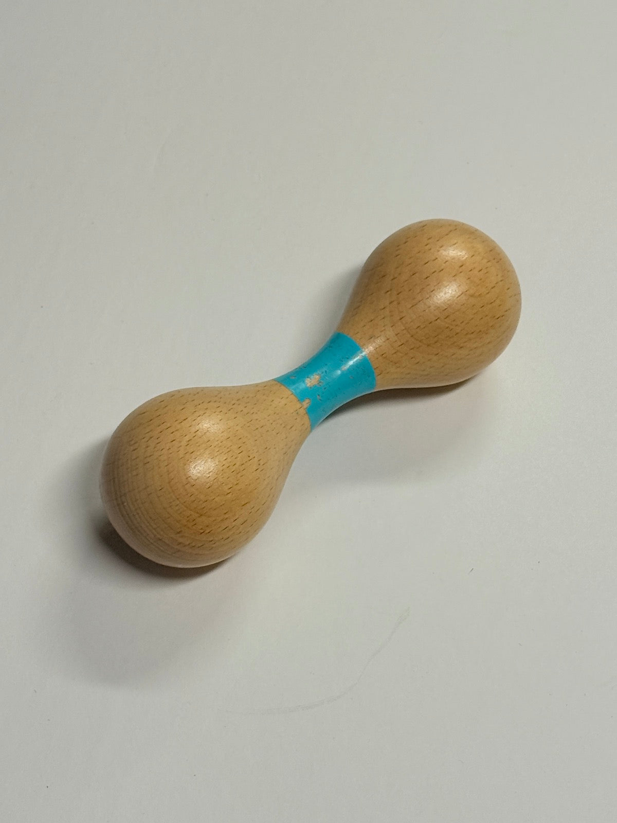 Wooden Double Maraca Shaker Rattle Blue