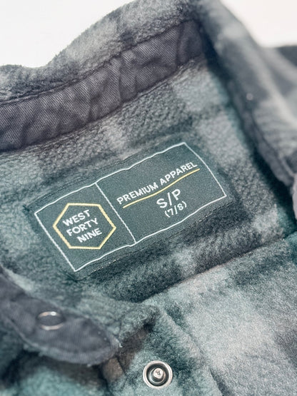 West Forty Nine Gray Plaid Fleece Jacket 7/8