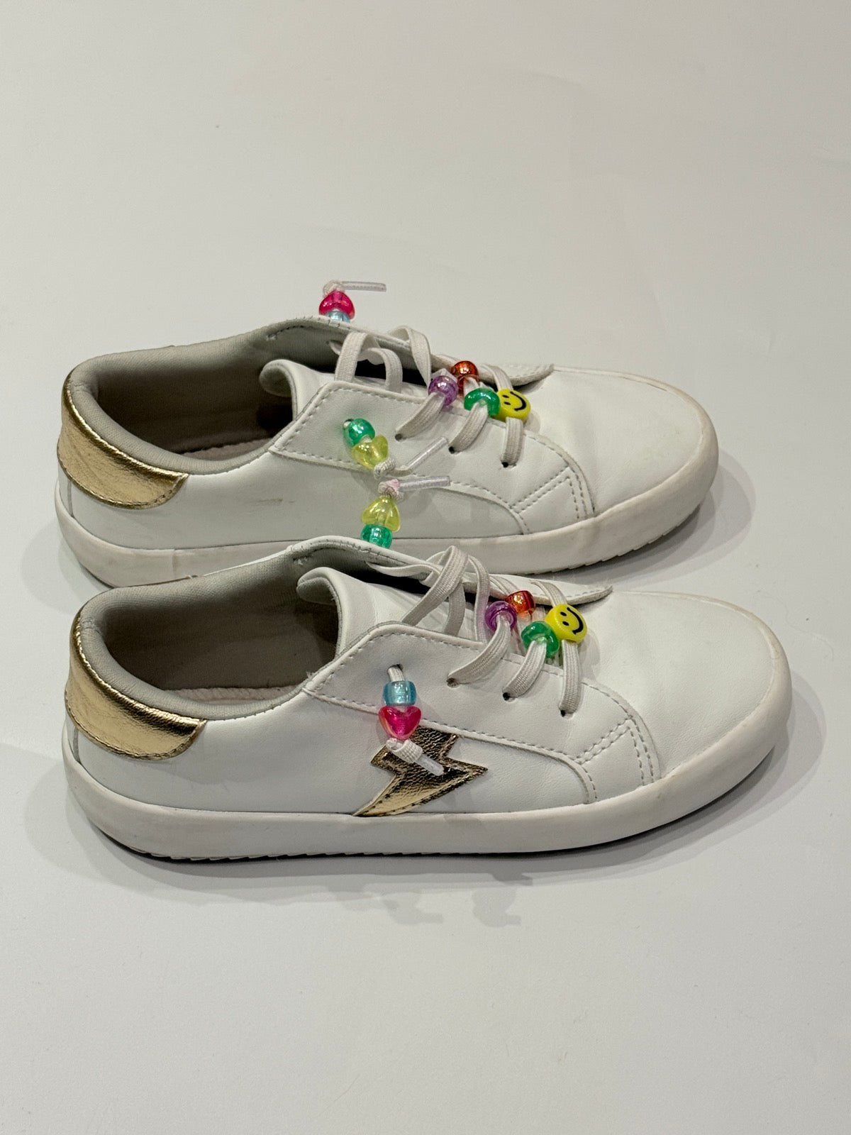 Rebelry White Gold Lightning Sneakers Size us12