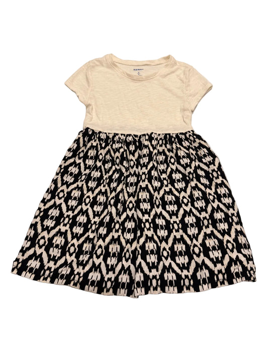 Old Navy Cream Black Ikat Print Dress 5T
