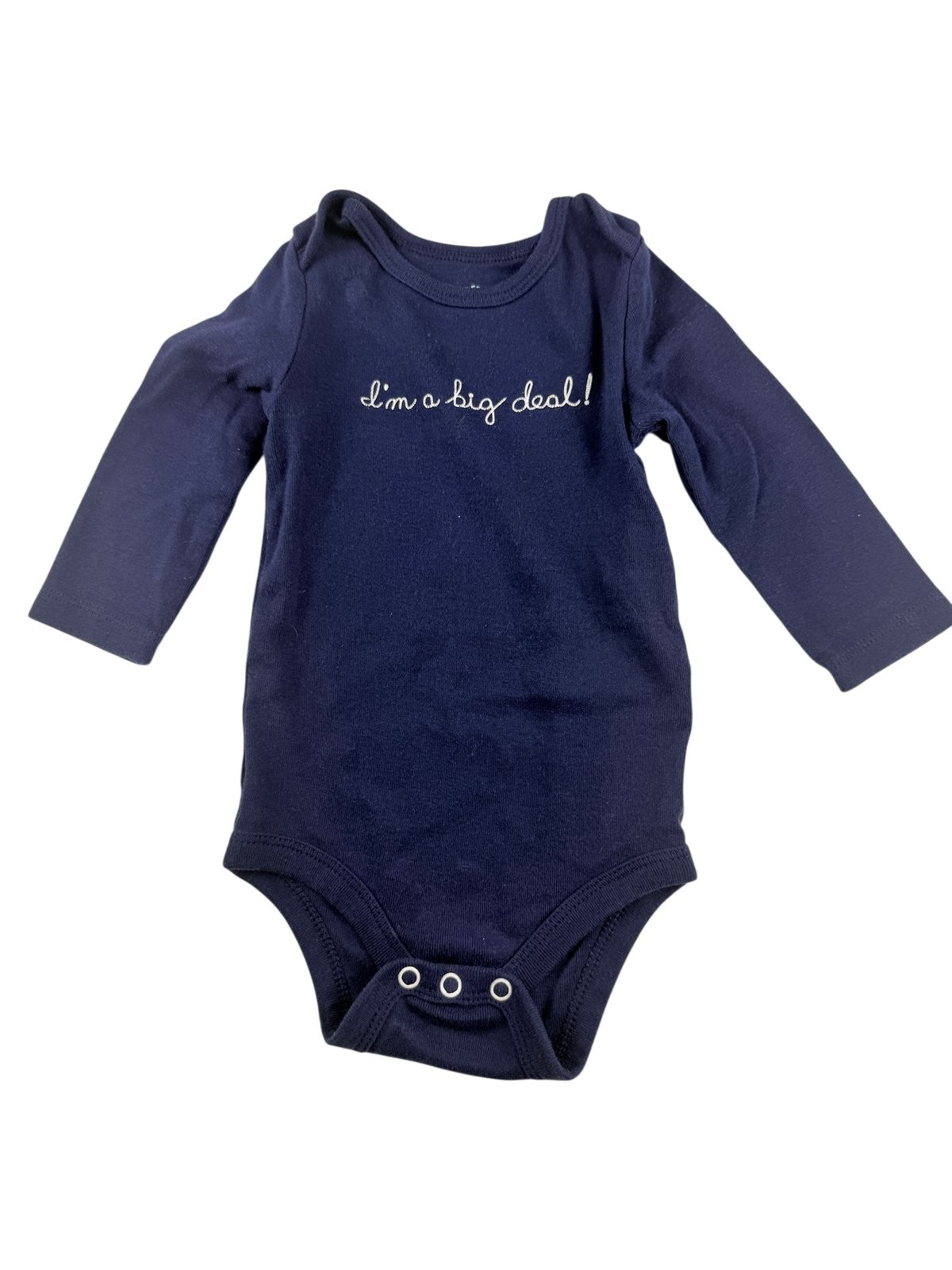 Joe Fresh I'm a Big Deal Navy Bodysuit 6-9M