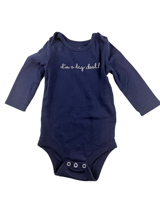 Joe Fresh I'm a Big Deal Navy Bodysuit 6-9M