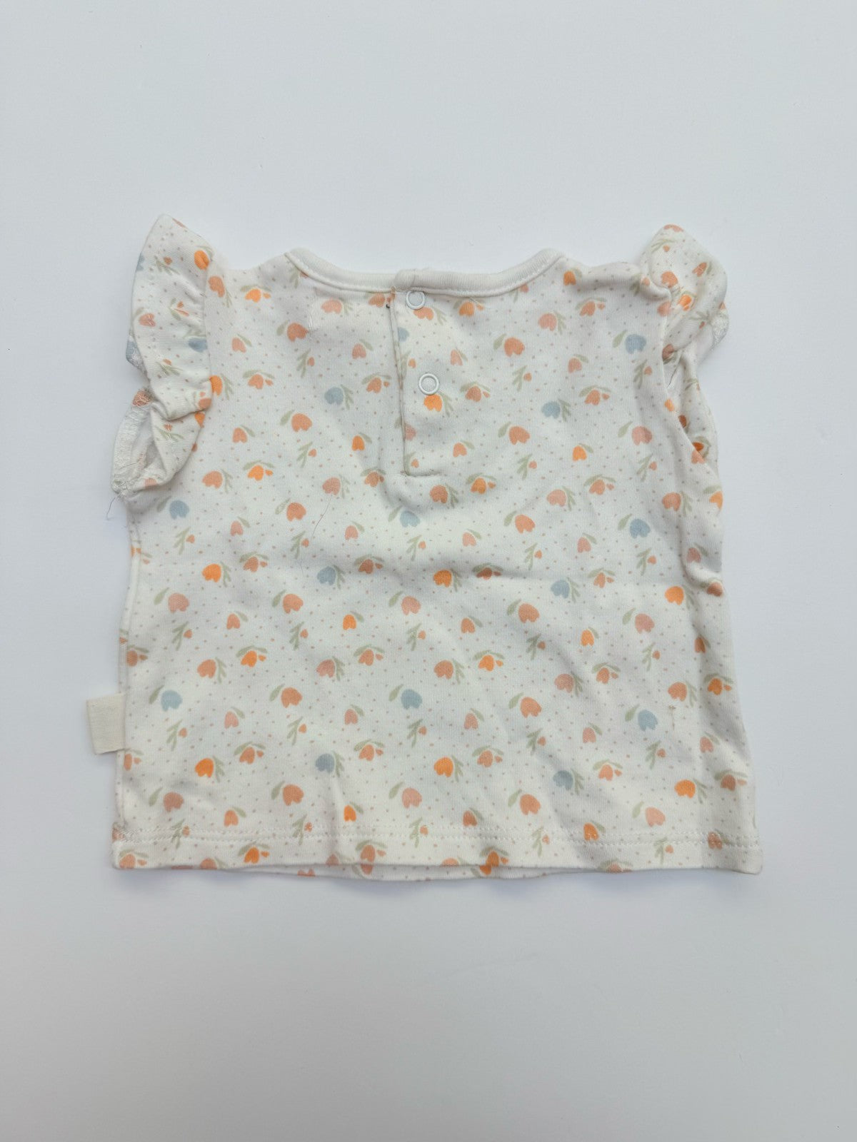 Rabbit + Bear Organic Floral Flutter Tee 3-6M