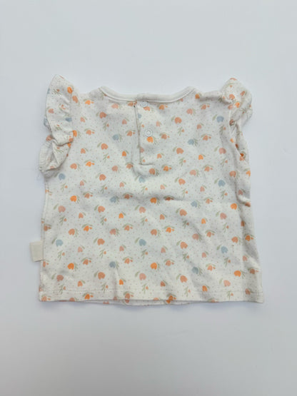 Rabbit + Bear Organic Floral Flutter Tee 3-6M