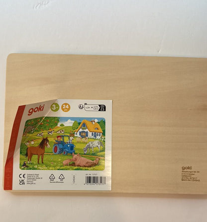 Goki Farm Scene Wooden Tray Puzzle 24pc