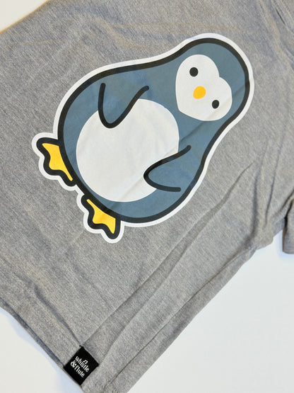 Whistle & Flute Penguin Gray T-Shirt 3-4Y