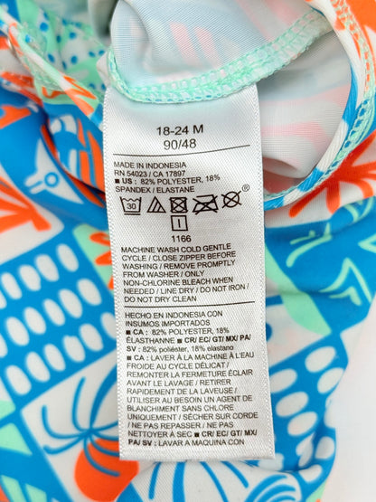 Old Navy Tropical Print Rashguard Swimsuit 18-24M