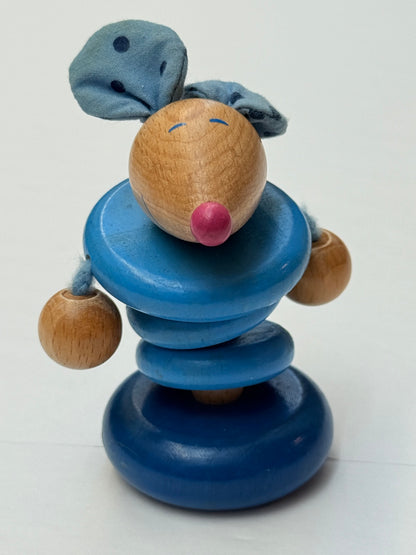 Tiny Wooden Bunny Ring Rattle Toy