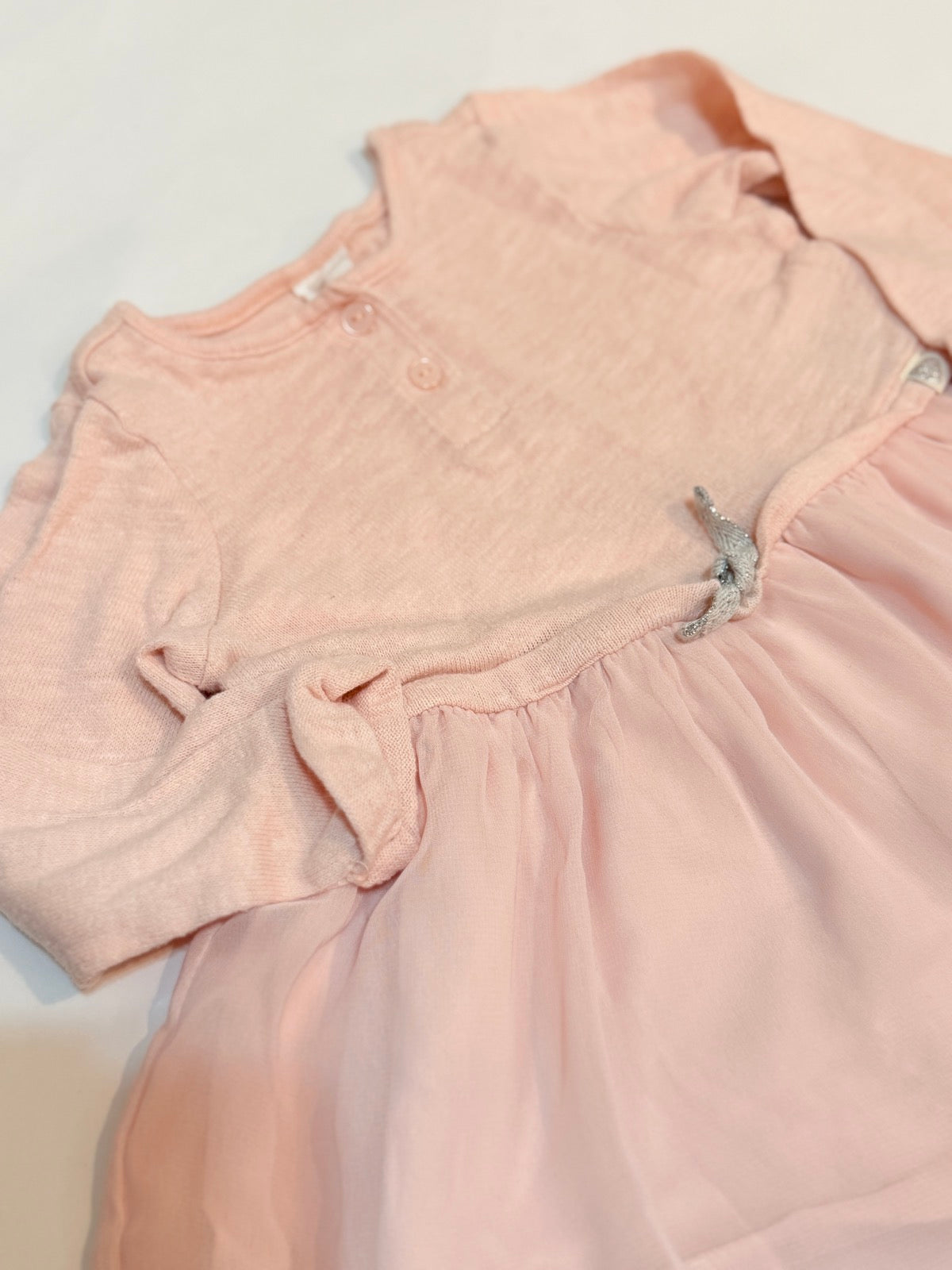 H&M Pink Long Sleeve Dress 9-12m