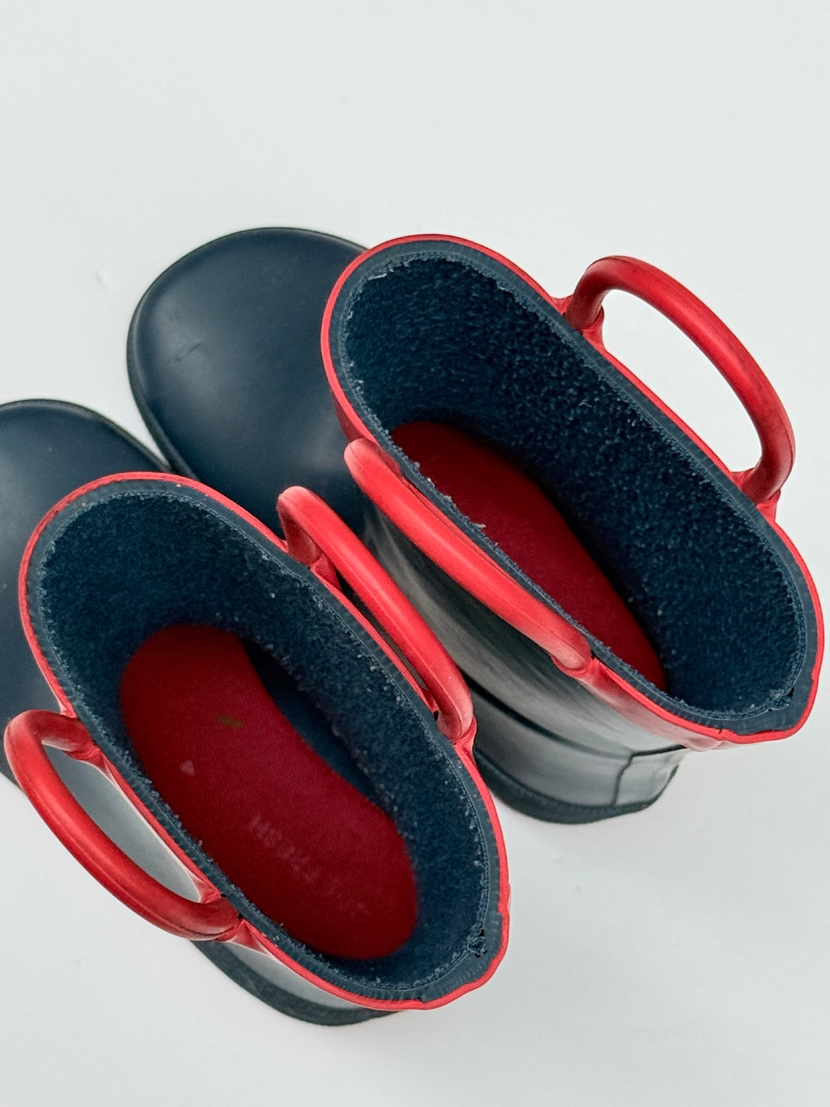 Joe Fresh Children's Navy Red Rubber Rain Boots Size 7