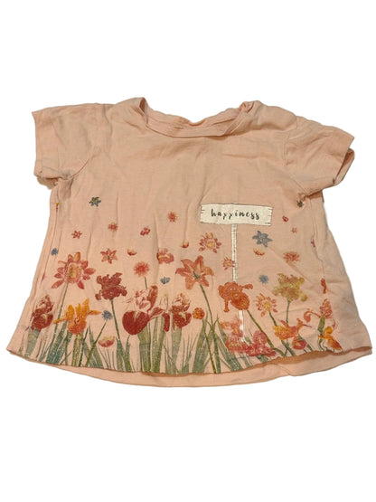 Zara Baby Girl Floral Happiness T-Shirt 12-18m