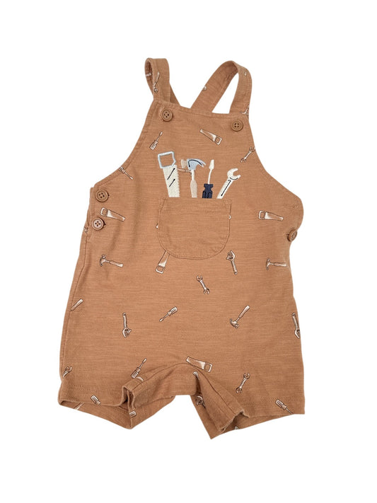 Pekkie Tools Print Shortall Romper 9M