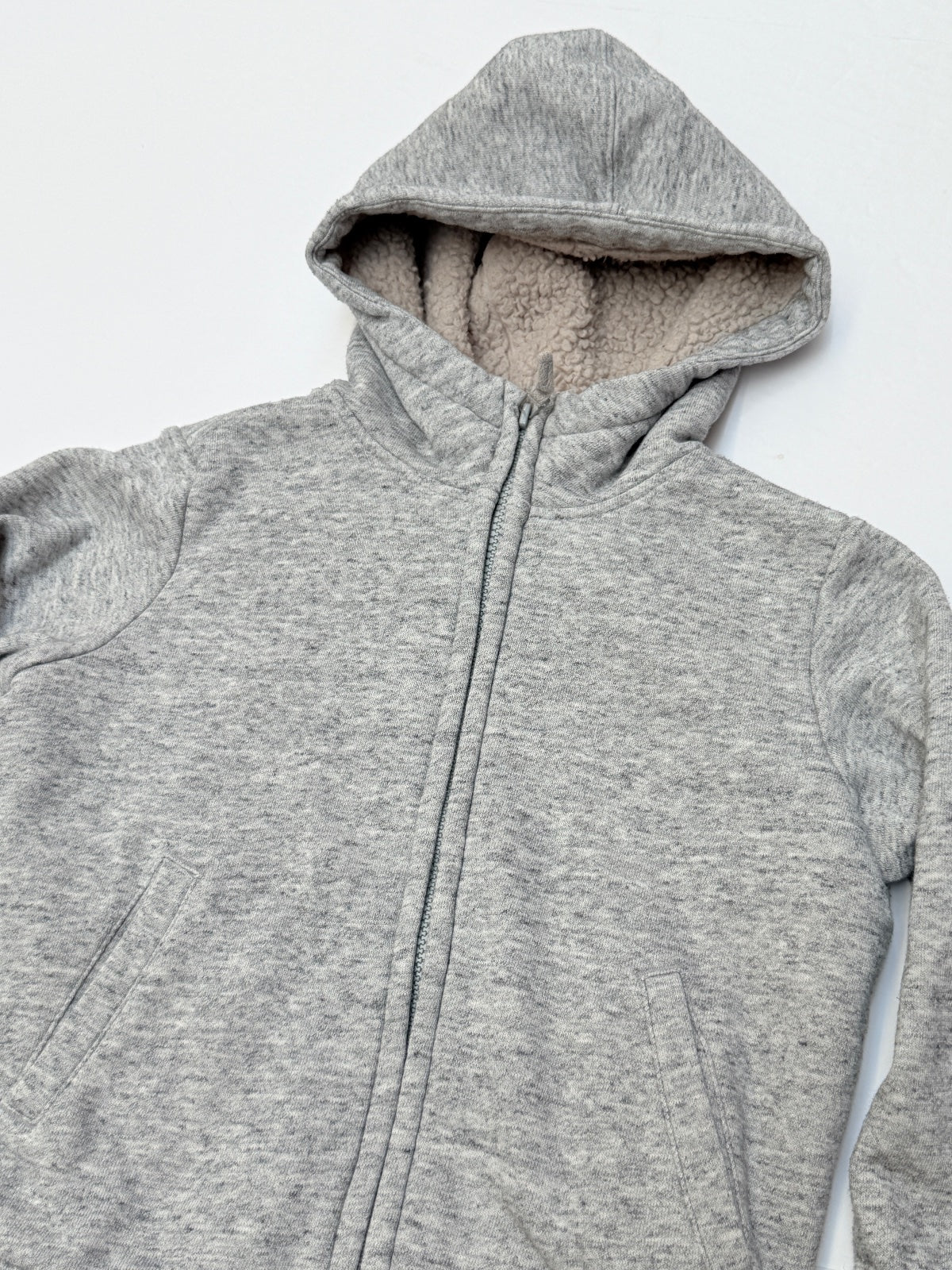 Uniqlo Gray Sherpa-Lined Zip Hoodie 5-6