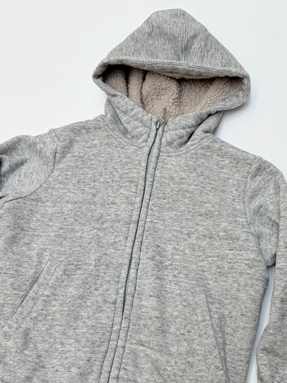 Uniqlo Gray Sherpa-Lined Zip Hoodie 5-6