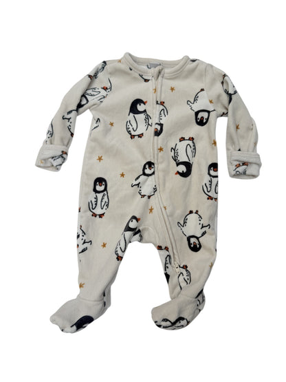 Old Navy Penguin Fleece Footed Sleeper 0-3M