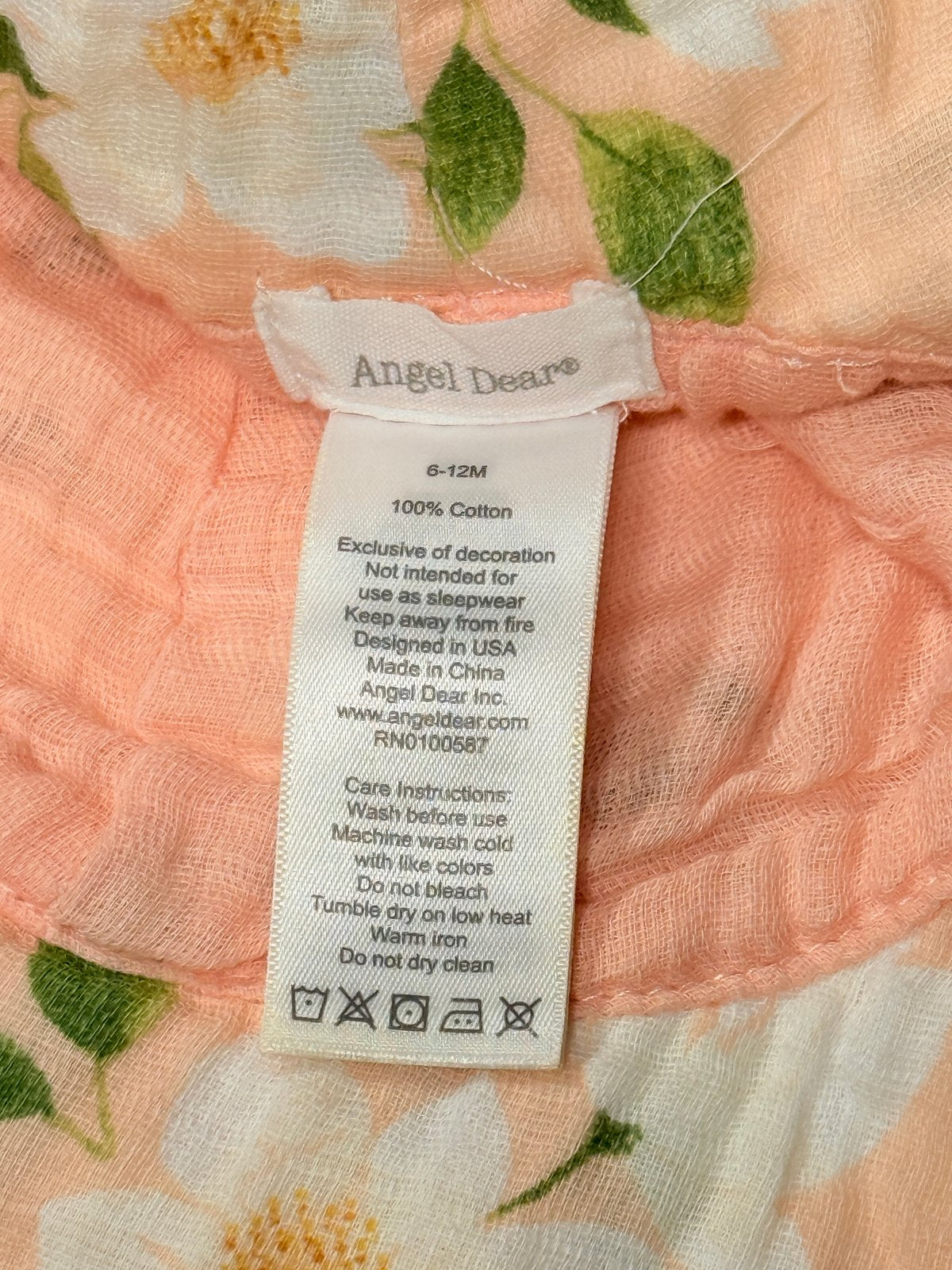 Angel Dear Floral Bee Sun Hat 6-12M