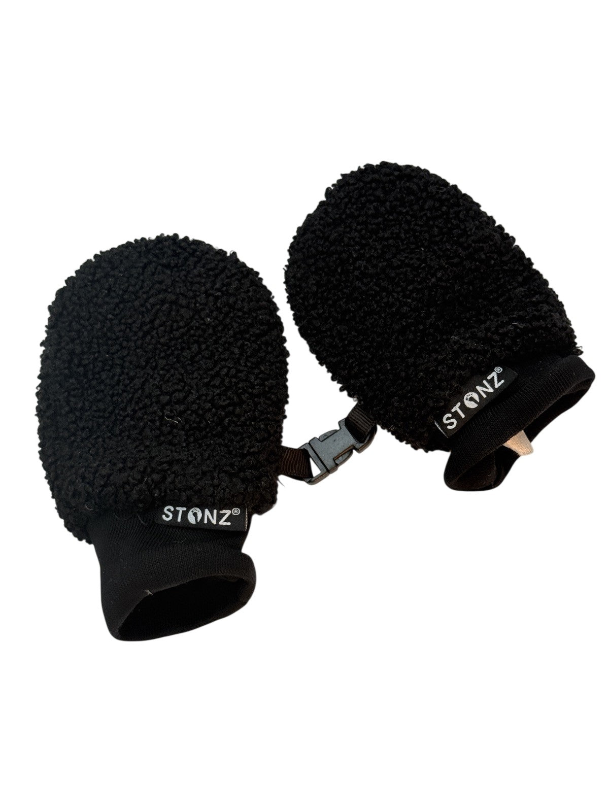 Stonz Black Sherpa Fleece Mittens 12-24M