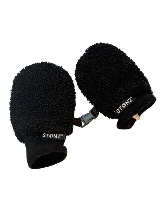Stonz Black Sherpa Fleece Mittens 12-24M