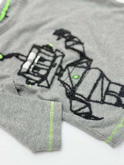 Fierce Frank Gray Robot Long Sleeve T-Shirt 6-9M