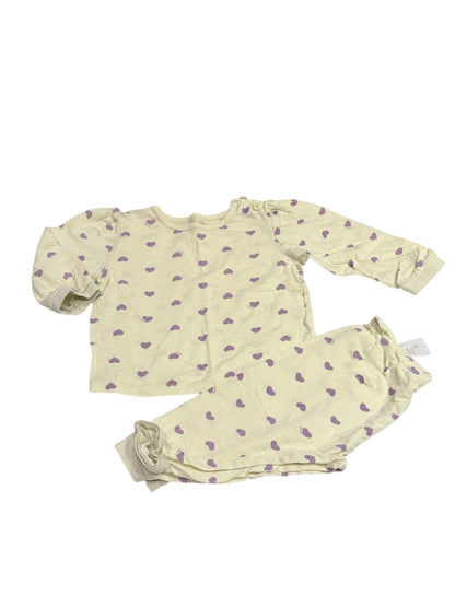 Agabang Heart Print Pajama Set 24m