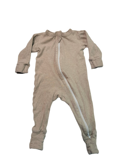 Parade Organic Cotton Beige Zip Pajamas 3-6M