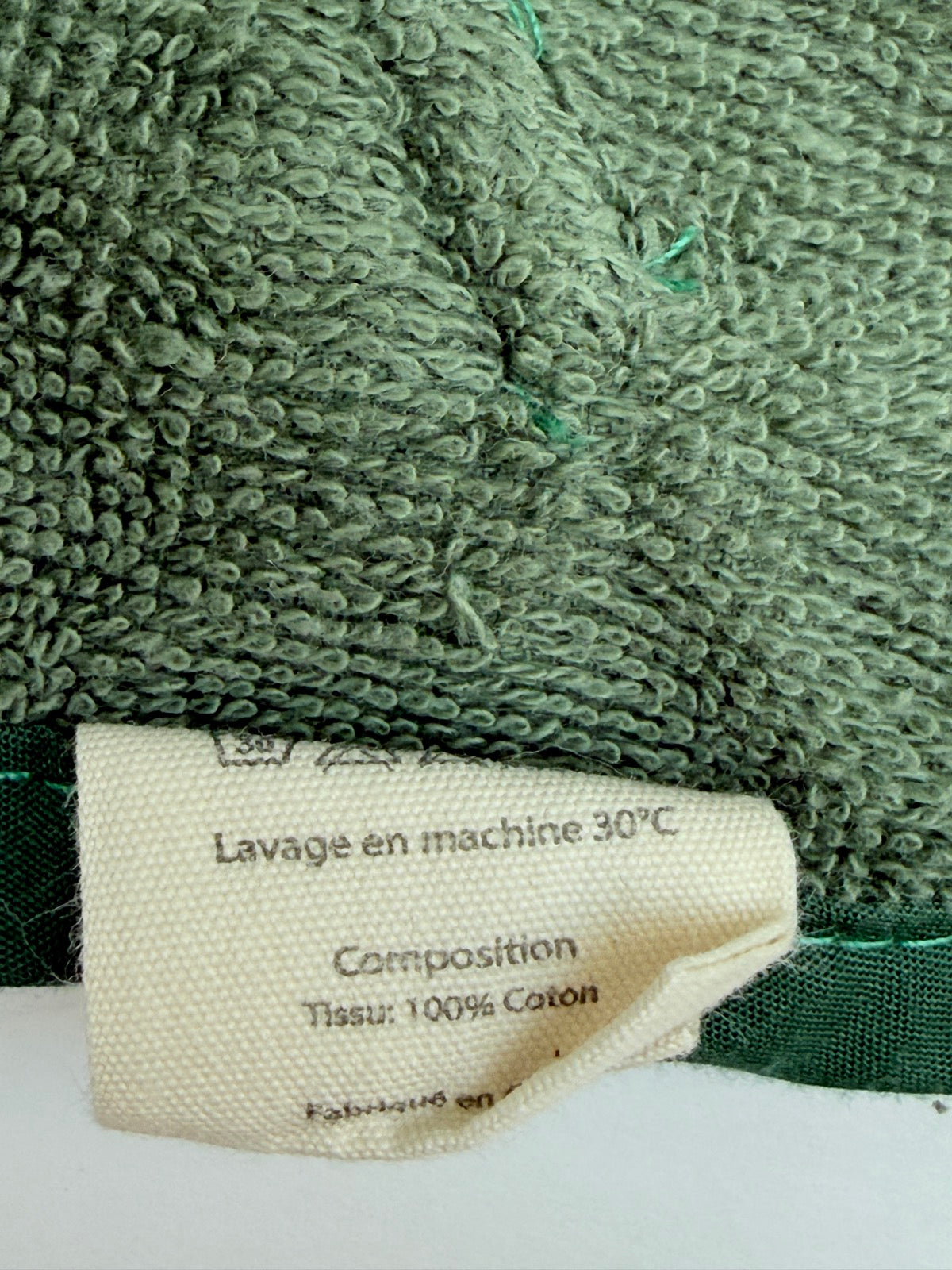 Green Terry Cloth Bunny Bib