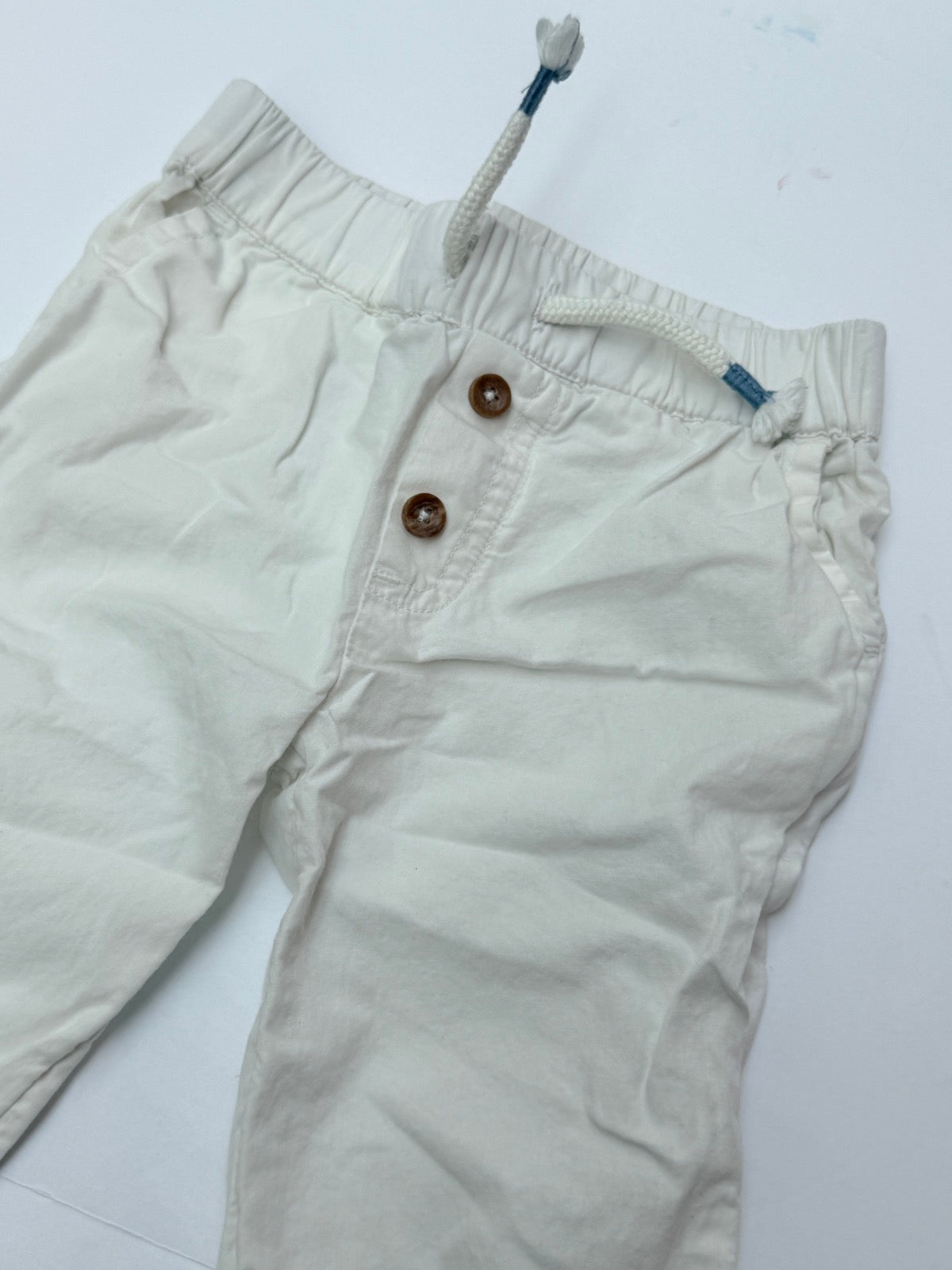 Rise Little Earthling White Pants 6-9M