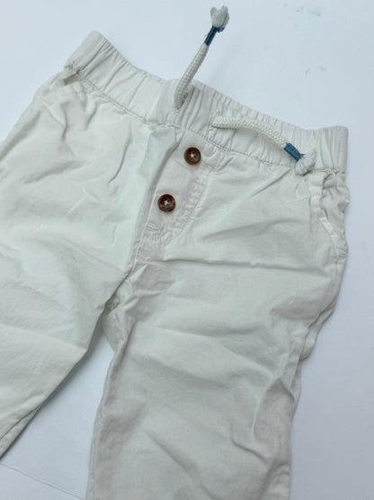 Rise Little Earthling White Pants 6-9M