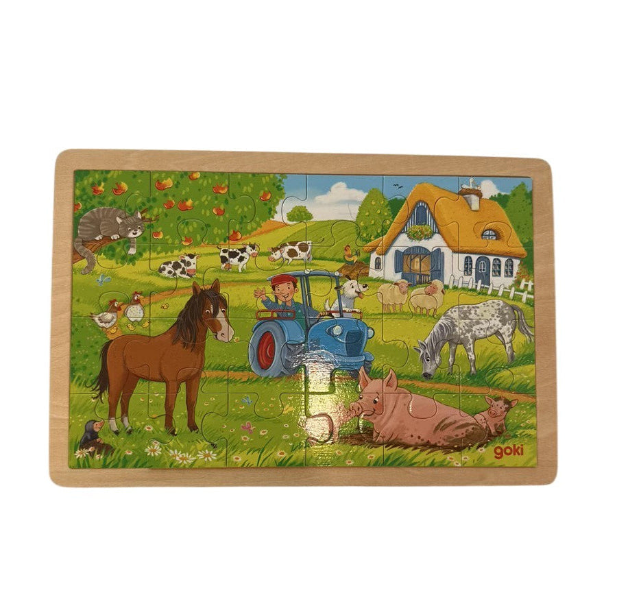 Goki Farm Scene Wooden Tray Puzzle 24pc