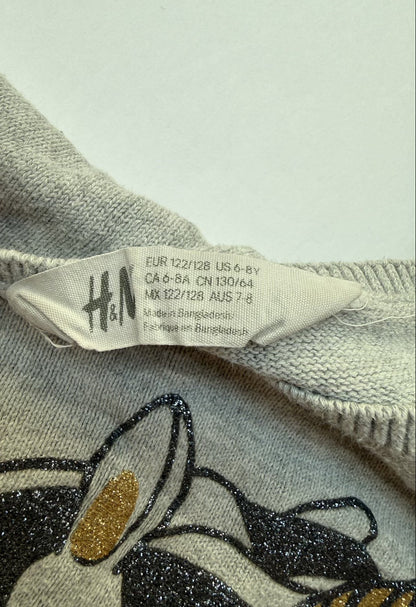 H&M Gray Unicorn Knit Sweater Size 6-8Y