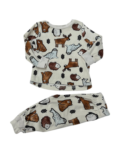 George baby Animal Print Fleece Pajamas 6-12M