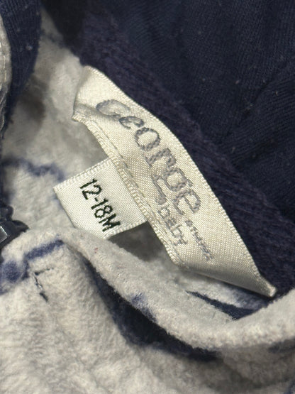 George Baby Bear Print Hooded Romper 12-18M
