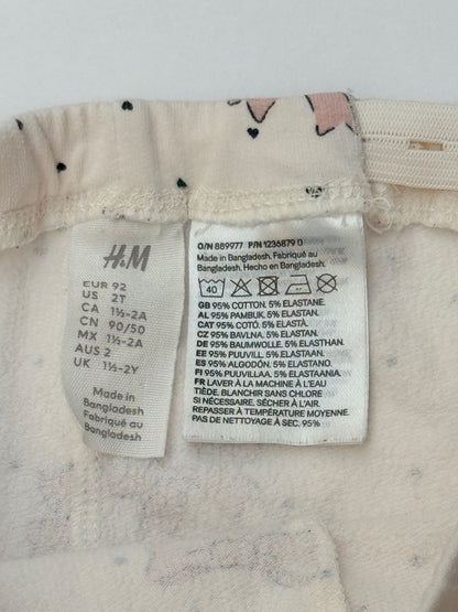 H&M Bow Print Leggings Size 2T