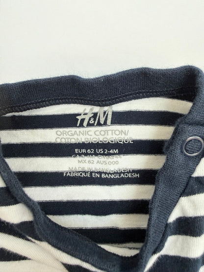 H&M Striped Organic Cotton Top 2-4M