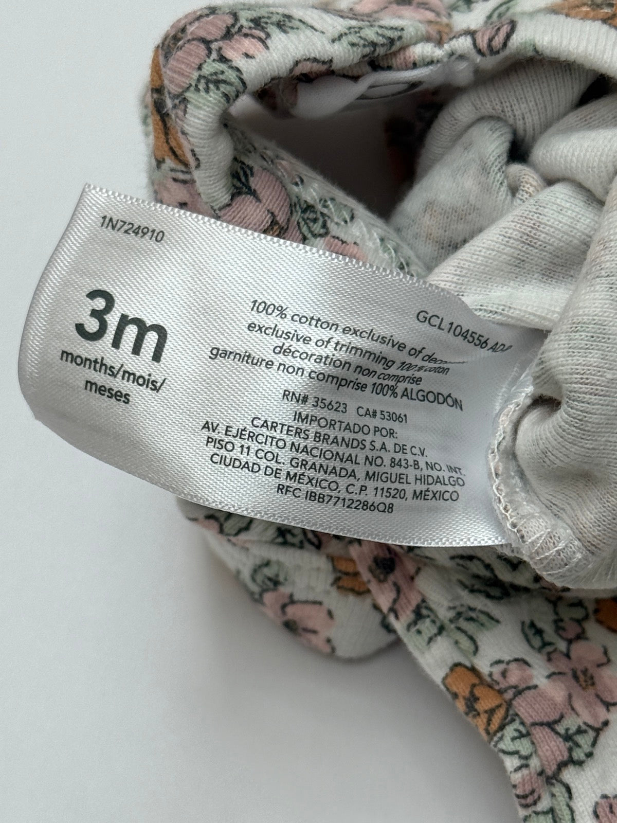 Carter's Floral Long Sleeve Bodysuit 3M