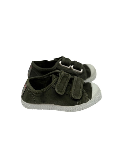 Cienta Olive Green Canvas Sneakers Toddler 22 -6-6.5