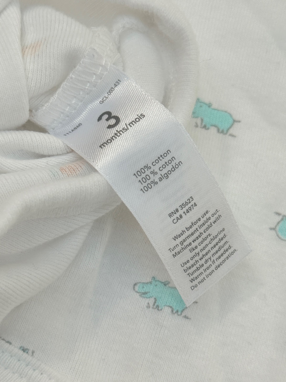Carter's Safari Animal Bodysuit 2-Pack 3M
