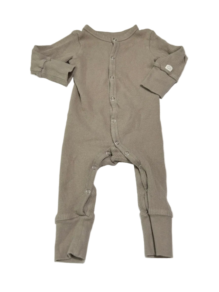 H&M Taupe Waffle Knit Romper 6-9m