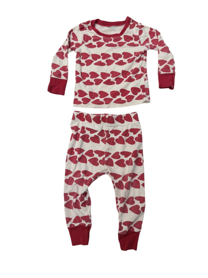 Old Navy Heart Print Pajama Set 12-18M