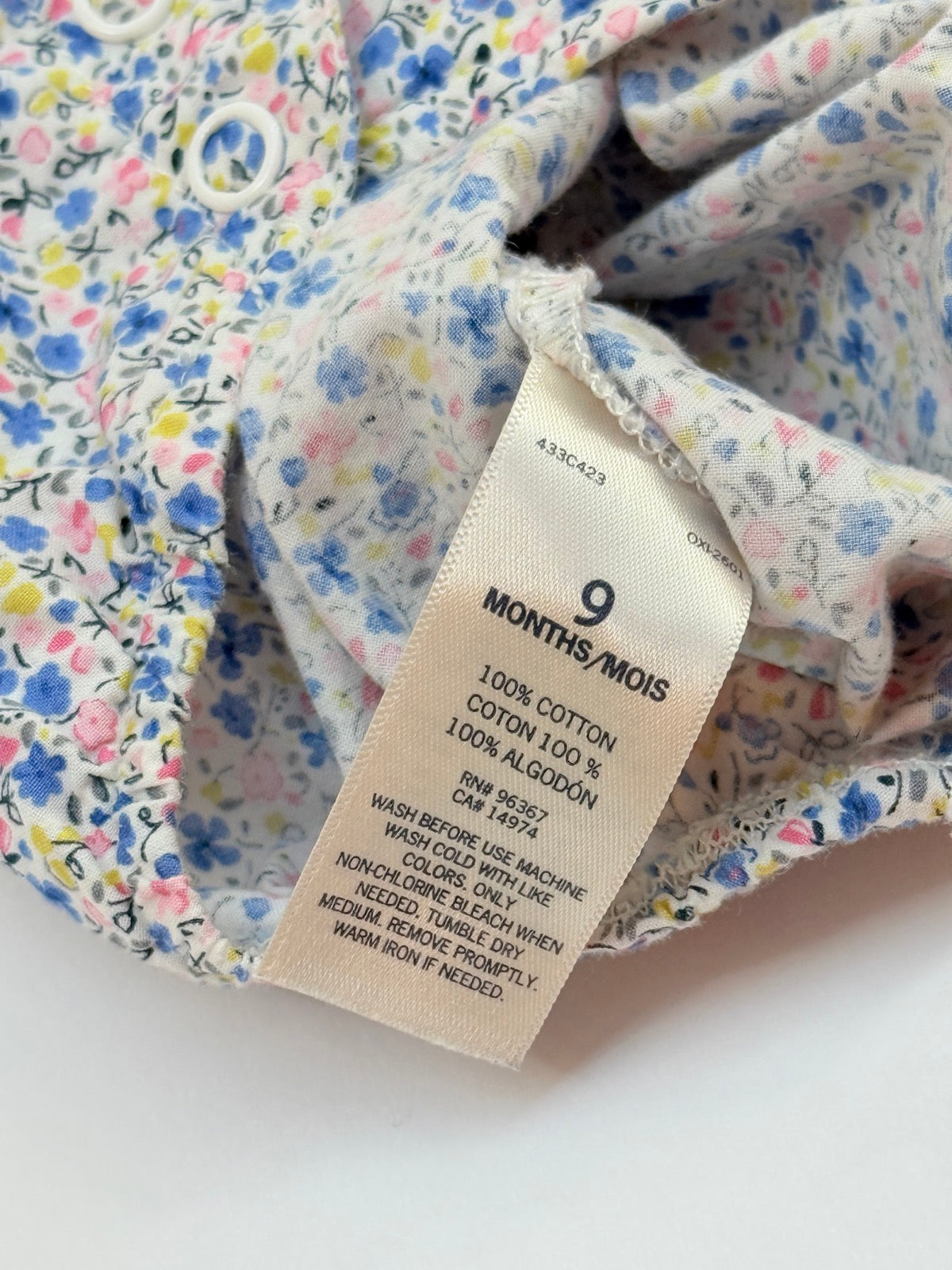 OshKosh B'gosh Floral Bubble Romper 9M