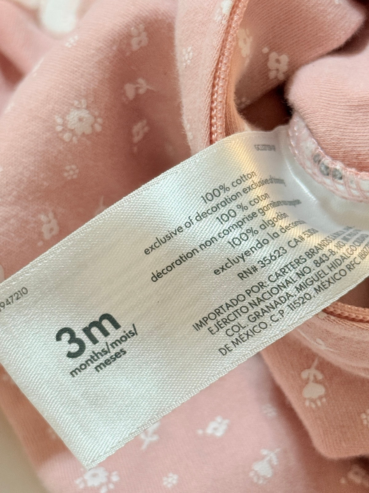 Carter's Little Sister Floral Footed Sleeper 3M
