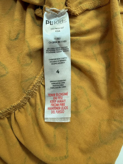PL Kids Mustard Heart Print Dress Size 4
