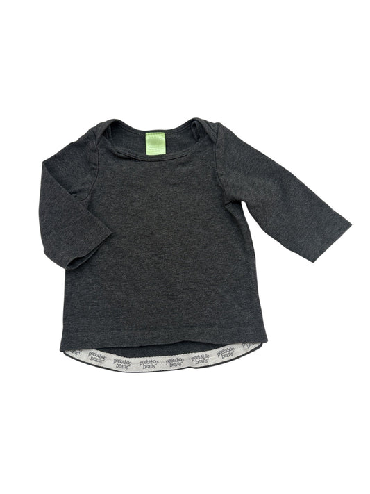 Peekaboo Beans Gray Long Sleeve T-Shirt 3-6M