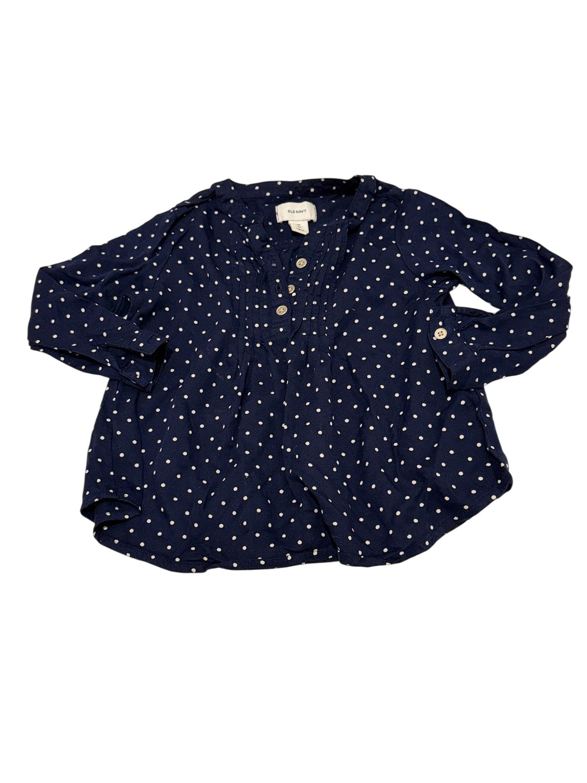 Old Navy Navy Polka Dot Blouse 3T