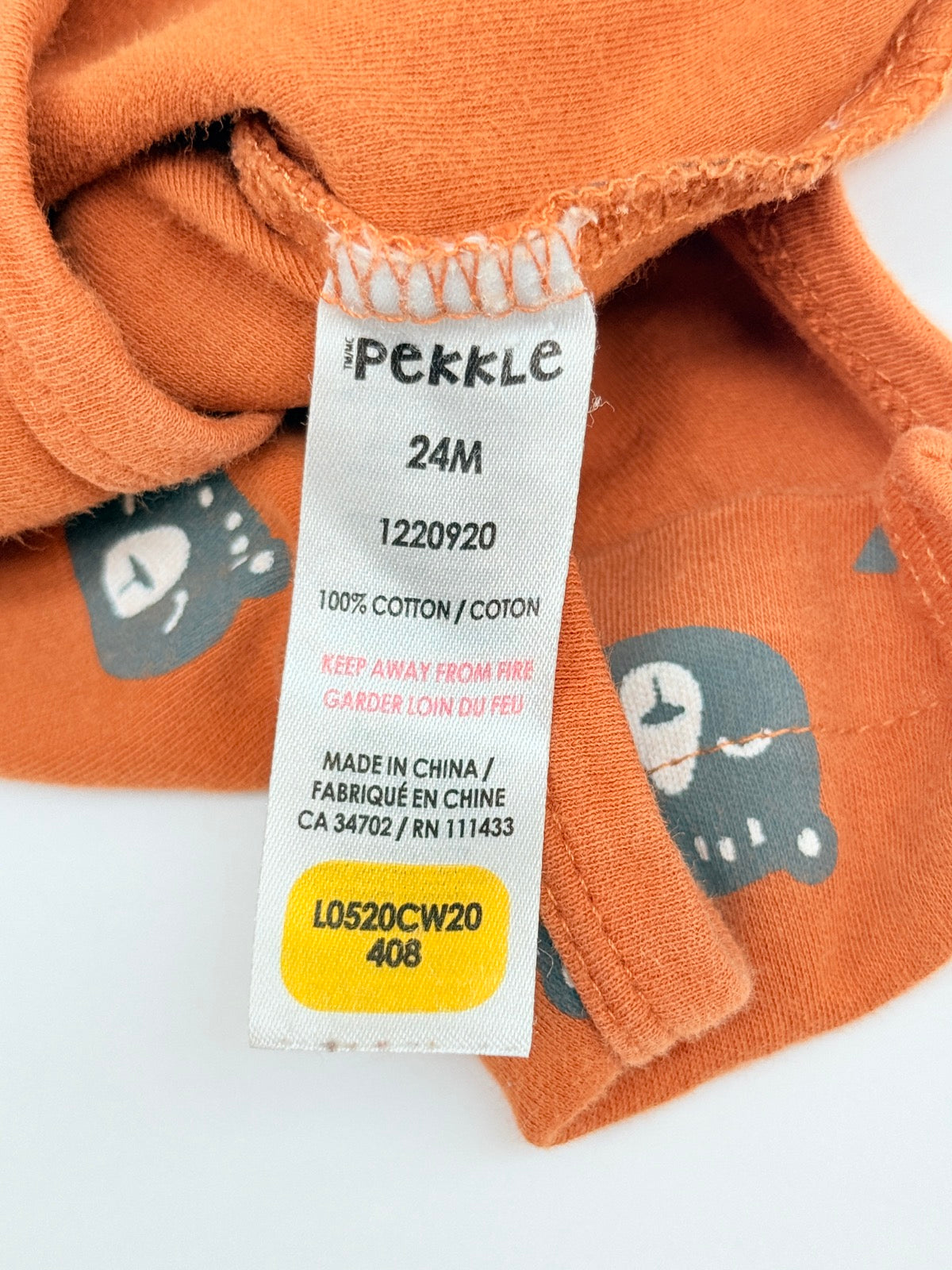 Pekkle Bear Print Long Sleeve Bodysuit 24M