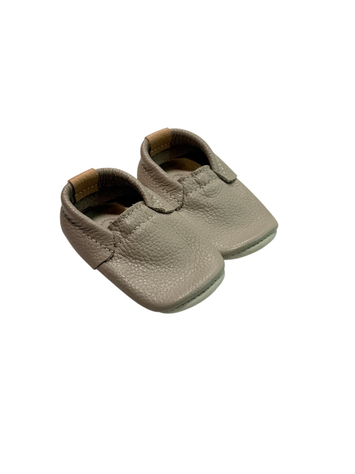 Heyfolks Beige Leather Baby Moccasins Size 4